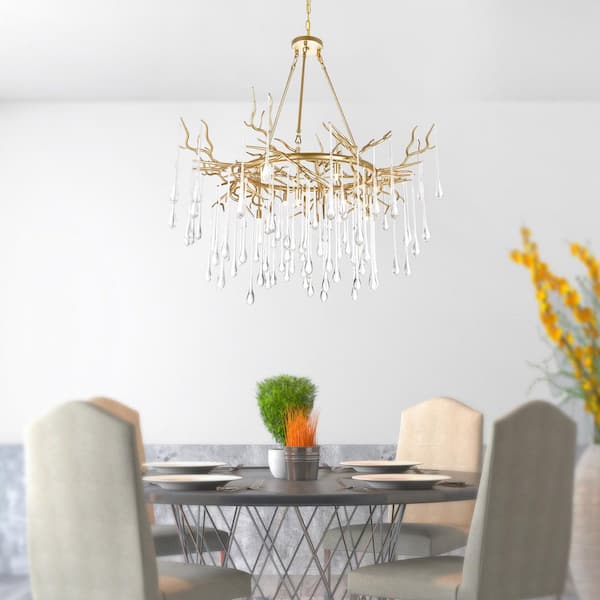 Anita 12 Light Chandelier With Gold Leaf Finish