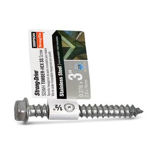 0.276 in. x 3 in. Strong-Drive SDWH Timber-Hex Type 316 Stainless Steel Wood Screw