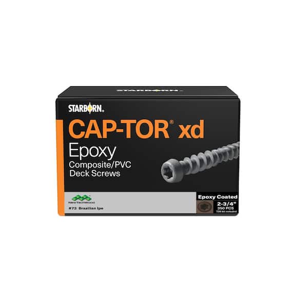 10 x 2 3/4 in. Brazilian Ipe Star Drive Flat Undercut Epoxy Color Match Deck Screws(100-Pieces)