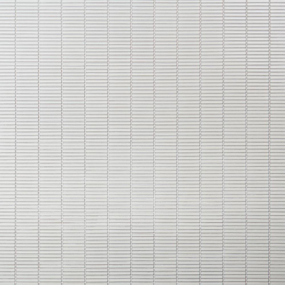 Snow White Glossy Porcelain Stacked Mosaic Tile 11.19 x 11.9 Inch