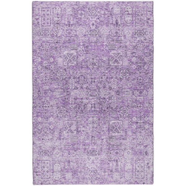 Dream Shag Premium Machine Washable Abstract ADS611 Lilac 9 ft. x 12 ft. Area Rug