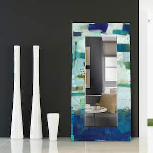 72 in. x 36 in. Crore I Rectangle Framed Printed Tempered Art Glass Beveled Accent Mirror