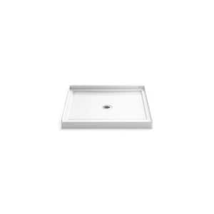 Guard 38 in. L x 38 in. W Alcove Shower Pan Base with Center Drain in White