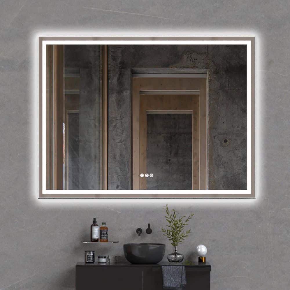 niveal 48 in. W x 36 in. H Rectangular Frameless LED Wall Bathroom ...