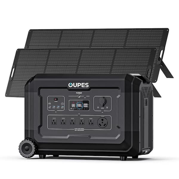 3600W Output/7200W Peak Mega 3 Solar Generator with 240W x 2 Solar Panel for Home, Camping and RVs