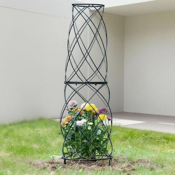35 in. Metal Garden Obelisk Trellis for Indoor and Outdoor Plants