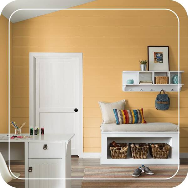 BEHR PREMIUM PLUS 1 qt. #310D-5 Sahara Shade Satin Enamel Low Odor