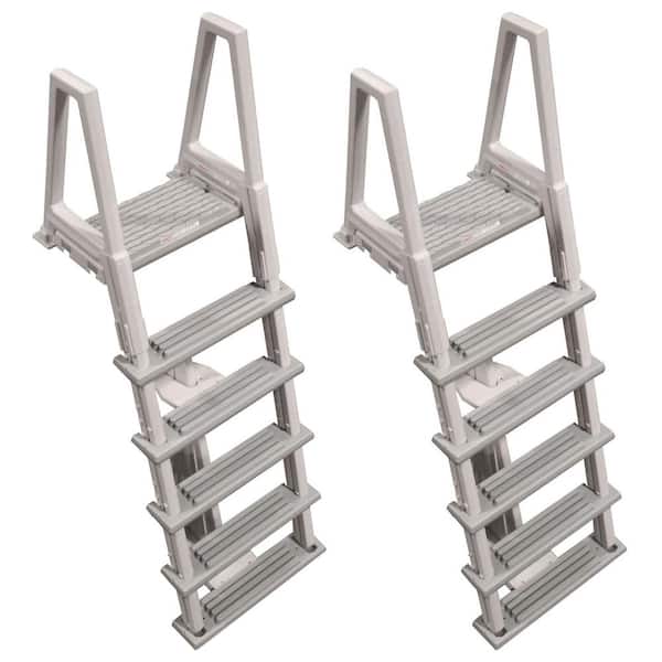 Confer 46 in. to 56 in. Heavy-Duty Ladder for Above-Ground Swimming Pool in Gray (2-Pack)