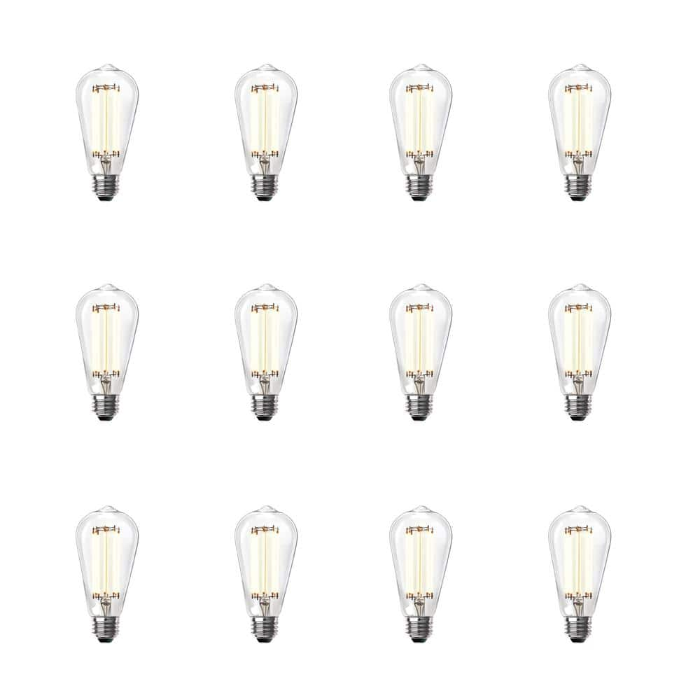 Feit Electric 60 Watt Equivalent St19 Dimmable Straight Filament Clear Glass E26 Vintage Edison 1793