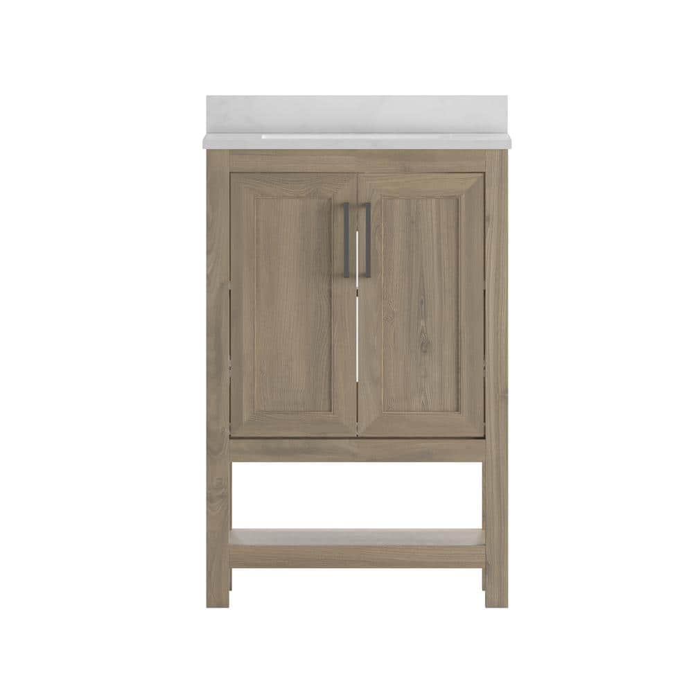 Vivien 25" Brown Composite Bathroom Vanity with Stone Top