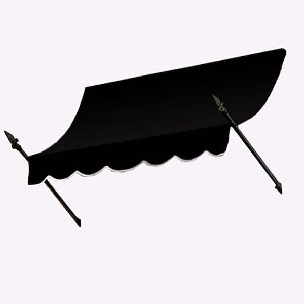 AWNTECH 3.38 ft. Wide New Orleans Fixed Awning (44 in. H x 24 in. D) Black