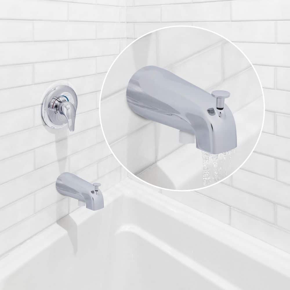 Universal Chrome Wall Mounted Tub Spout with Diverter