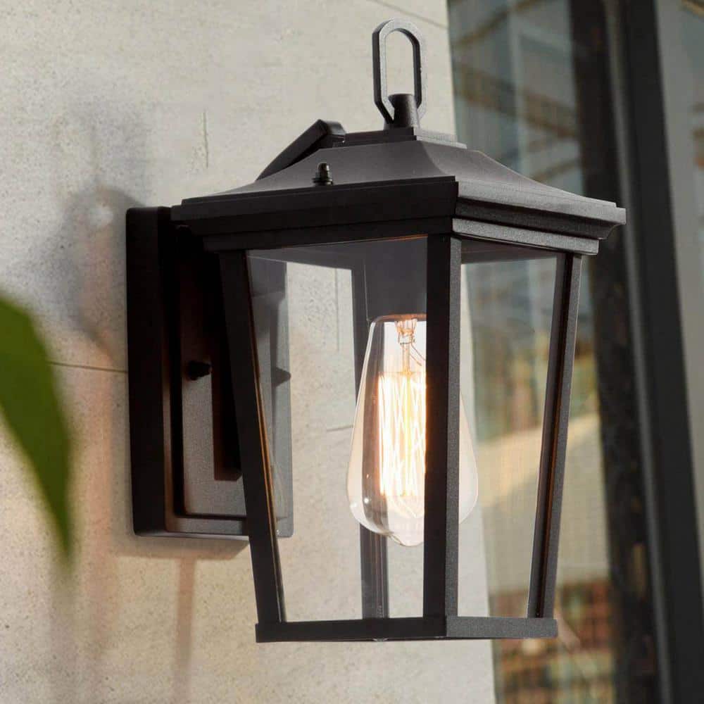 IP23 Modern Industrial Outdoor Lantern Wall Sconce with Clear Glass Design Waterproof Indoor Porch Light Fixture,1 Pack