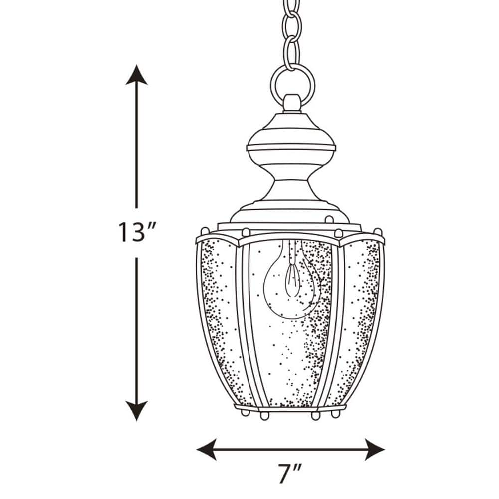 Antique Bronze Glass LED Hanging Lantern