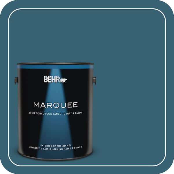 BEHR MARQUEE 1 gal. #PPU13-18 Bermudan Blue Satin Enamel Exterior Paint & Primer