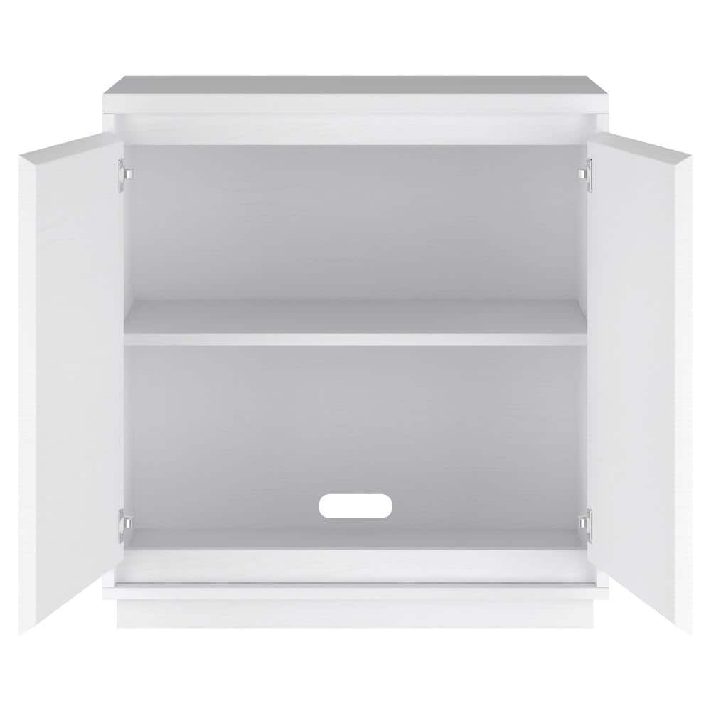 White Rectangular Accent Cabinet with Adjustable Shelving