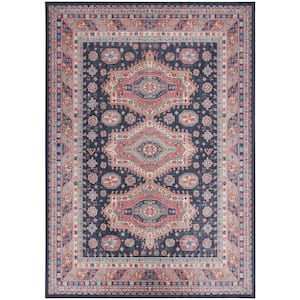 Vintage Home Navy 4 ft. x 6 ft. Medallion Traditional Area Rug
