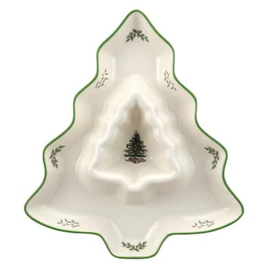 Christmas Tree 13 in. Ceramic Chip and Dip