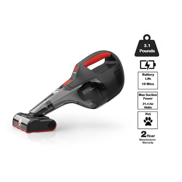 16V Deep Clean Cordless Handheld Vacuum w/Motorized Pet Brush Roll Tool for Upholstery, Powerful and Lightweight, Black