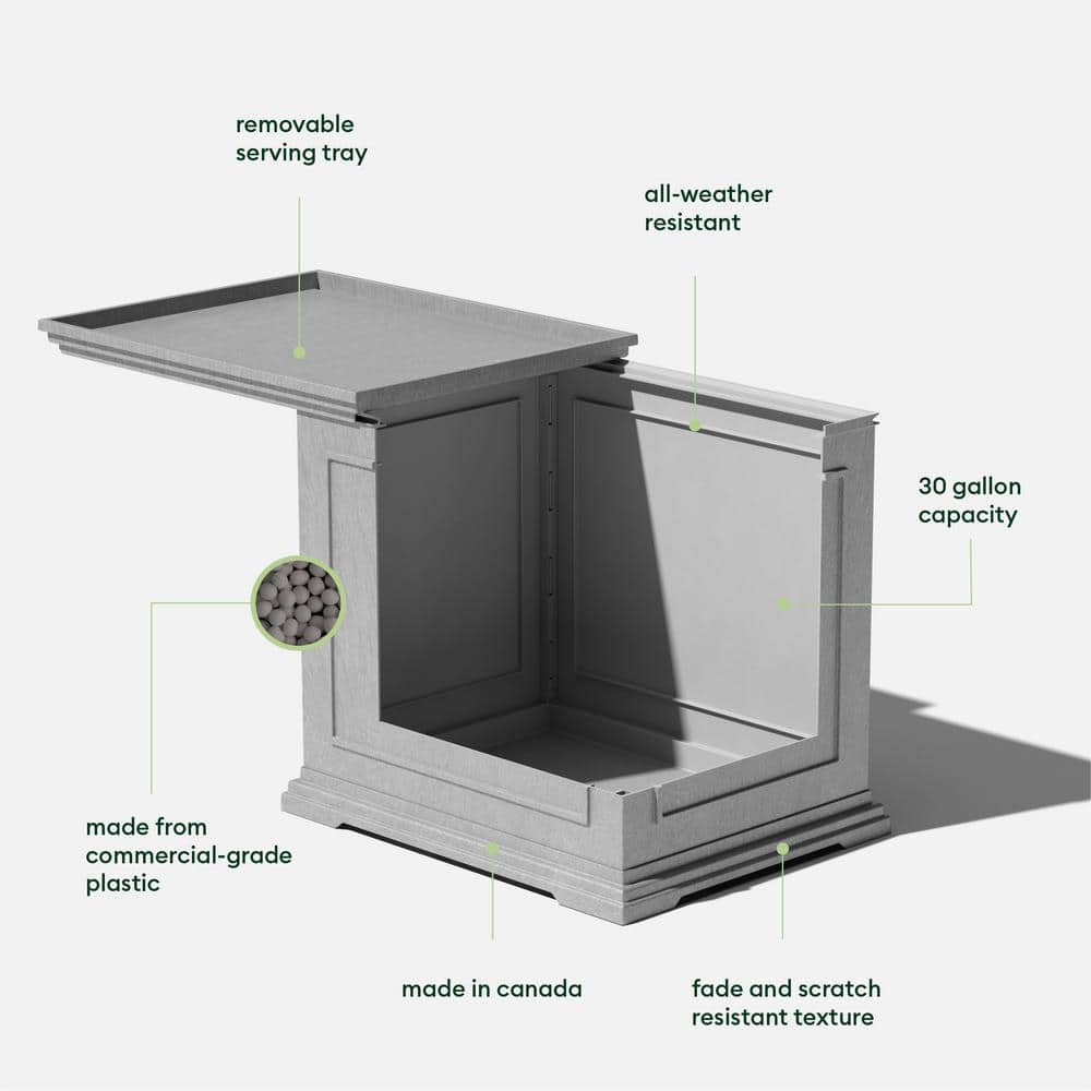 Brixton Black Plastic 2-in-1 Tray and Storage Table