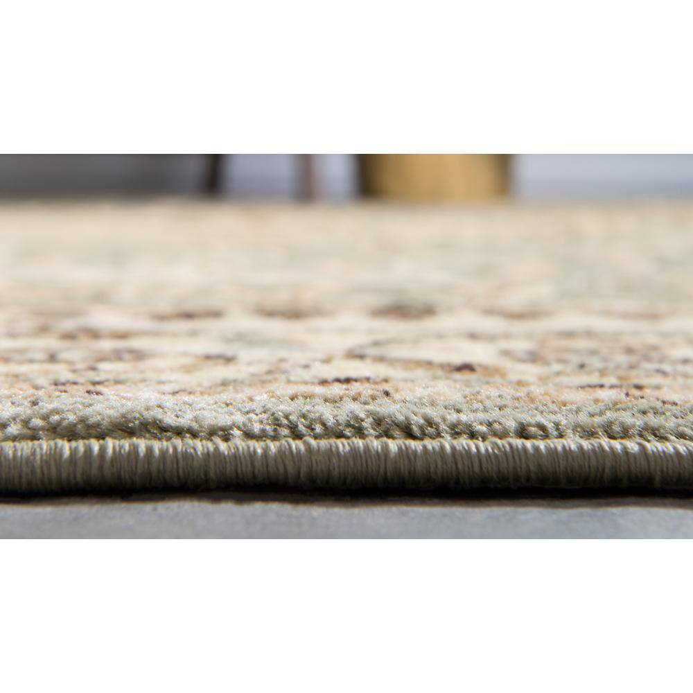 Elegant Green Rectangular Indoor Rug - Stain-Resistant Synthetic 5' x 8'