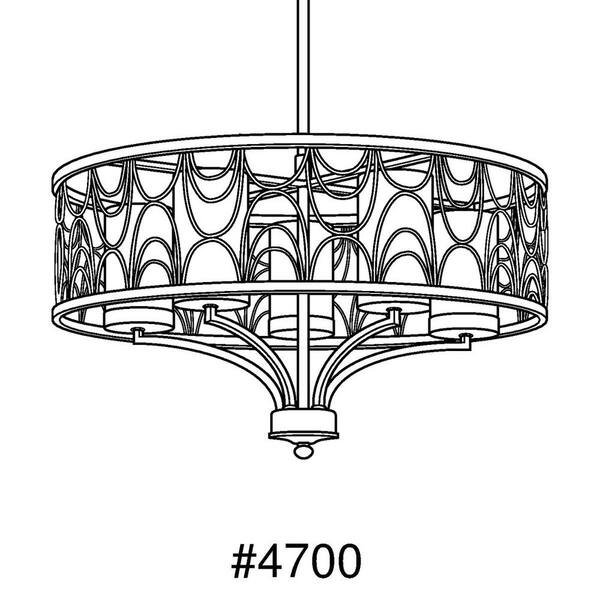 Progress Lighting Cirrine Collection 5-Light Antique Bronze Etched White Glass Global Chandelier Light