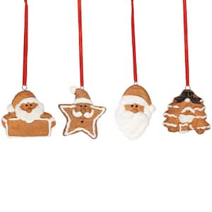 2.5 in. Santa Claus Gingerbread Christmas Ornaments (Set of 4)