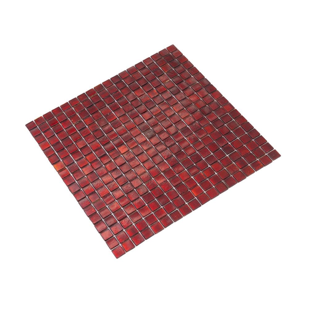 Ruby Red Iridescent Glass Mosaic Wall and Floor Tile