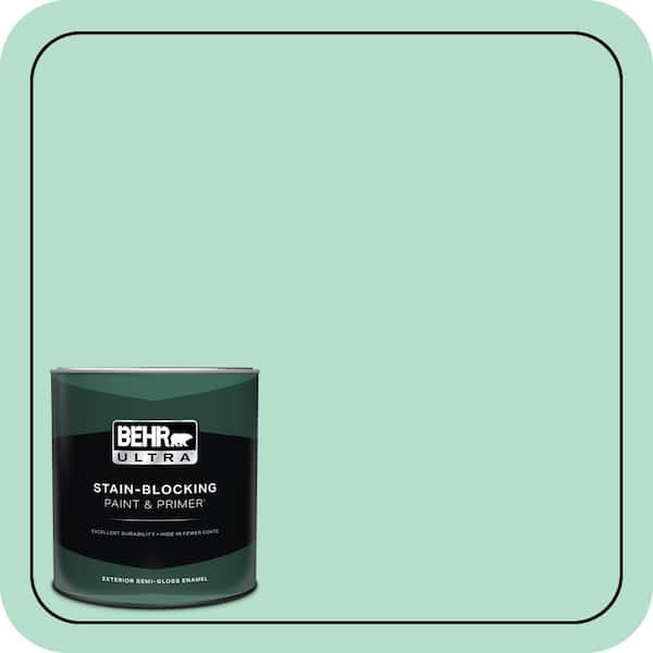 BEHR ULTRA 1 qt. #480C-3 Aqua Bay Semi-Gloss Enamel Exterior Paint & Primer