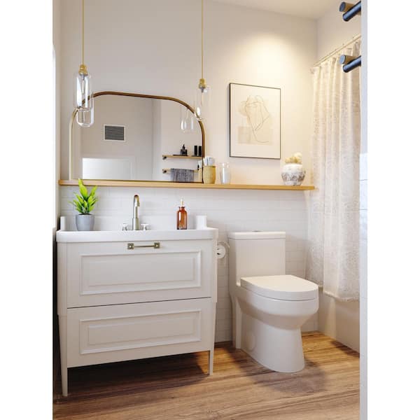 Liberty 10 in. Rough In 1-Piece 1.1/1.6 GPF Dual Flush Round Toilet in White Seat Included
