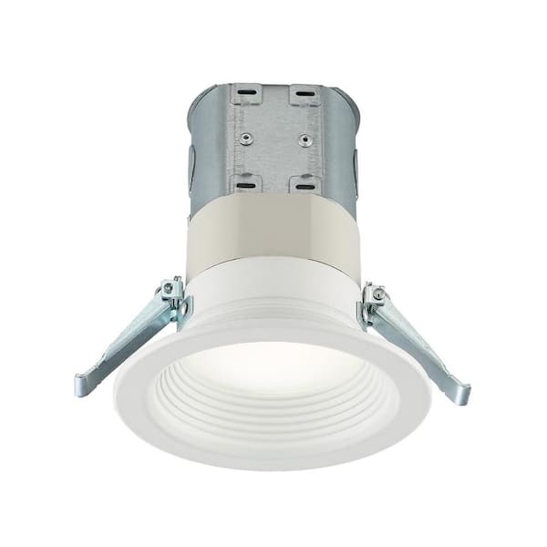 Commercial Electric Easy-Up 4 in. White Integrated LED Baffle Kit with Selectable CCT