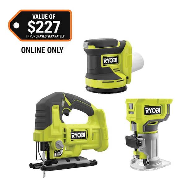 ONE+ 18V Cordless 3-Tool Combo Kit with Jig Saw, Router and Random Orbit Sander (Tools Only)