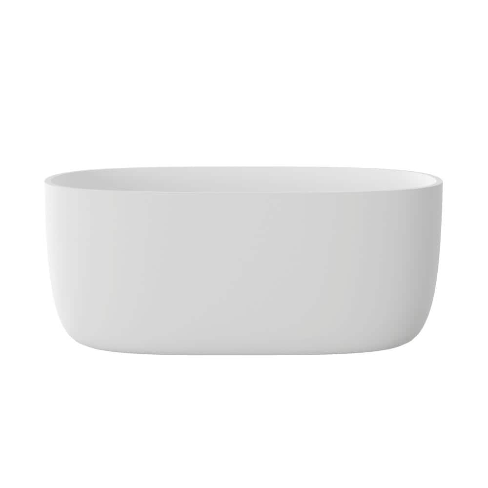 47 in. x 25.6 in. Freestanding Solid Surface Compact Soaking Bathtub Small Stone Resin Tub in Matte White price history on PriceWatchPro