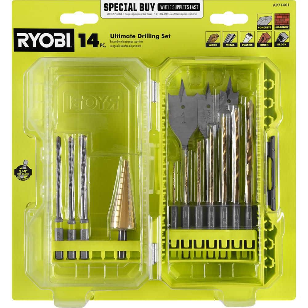 RYOBI Ultimate Drilling Set (14-Pieces) A971401 - The Home Depot