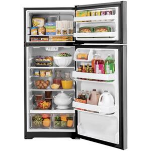 28 in. 16.6 cu. ft. Top Freezer Refrigerator in Stainless Steel with LED Light Type