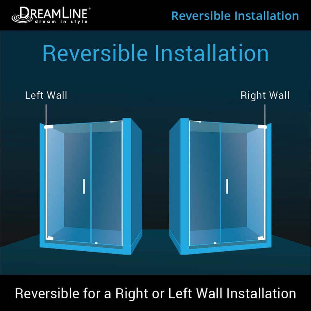 Elegance-LS 58.5" Matte Black Frameless Pivot Shower Door with Clear Glass