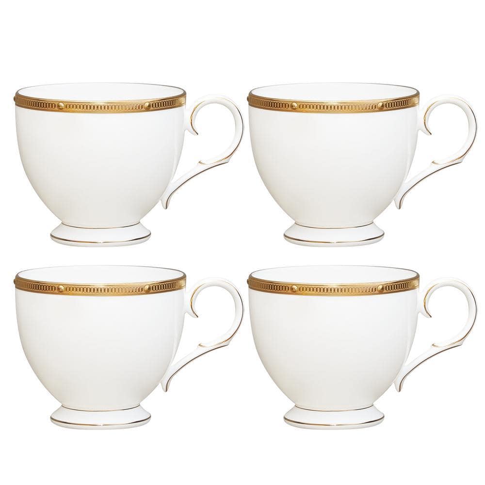 Noritake Rochelle Gold 7 fl. oz. (Gold) Bone China Cups, (Set of 4
