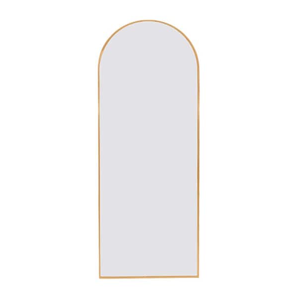 Unbranded 16.5 in. W x 60 in. H Arched Framed Wall/Freestanding Bathroom Vanity Mirror in Silver, Full Length Mirror