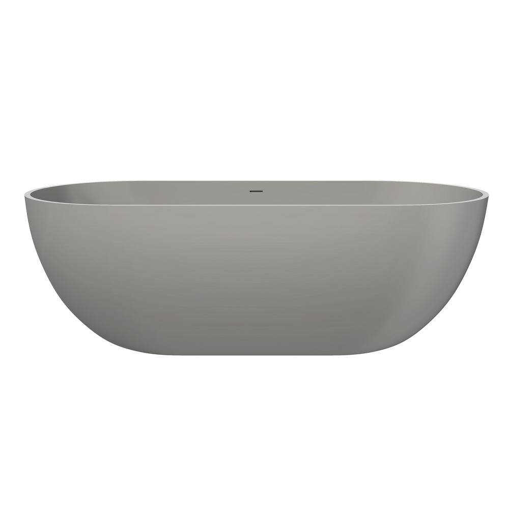 65 in. x 30 in. Stone Resin Solid Surface Soaking Bathtub with Center Drain in Gray price history on PriceWatchPro
