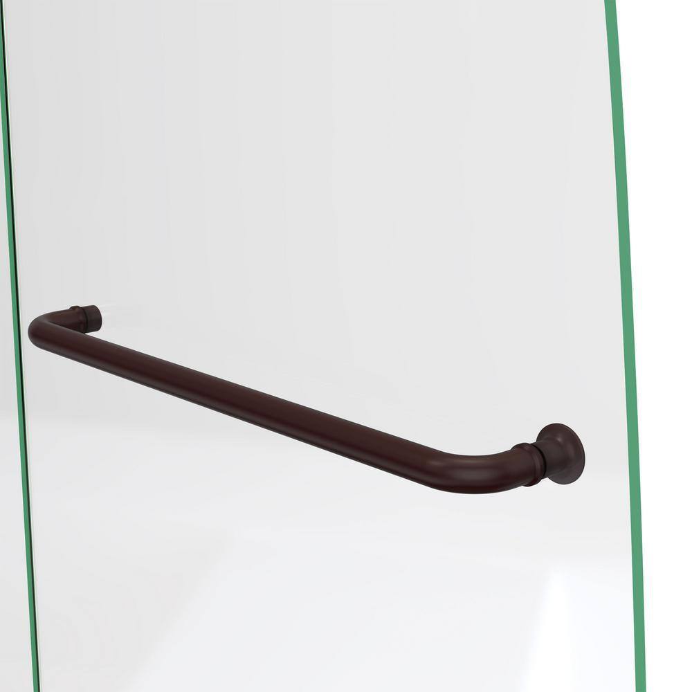 Bronze Frameless Pivot Shower Door with Curved Glass