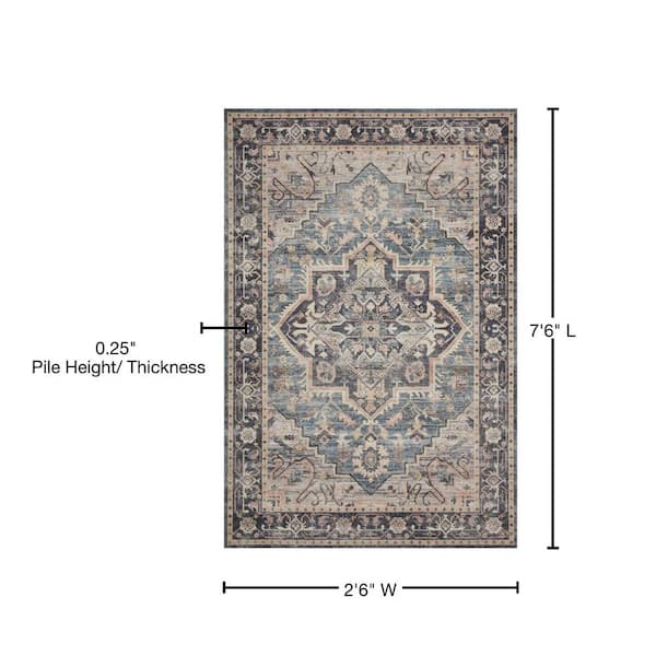 LOLOI II Hathaway Navy/Multi 2 ft. 6 in. x 7 ft. 6 in. Traditional