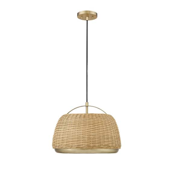 Millennium Lighting 1-Light 16.5 in. Vintage Brass Pendant-Light