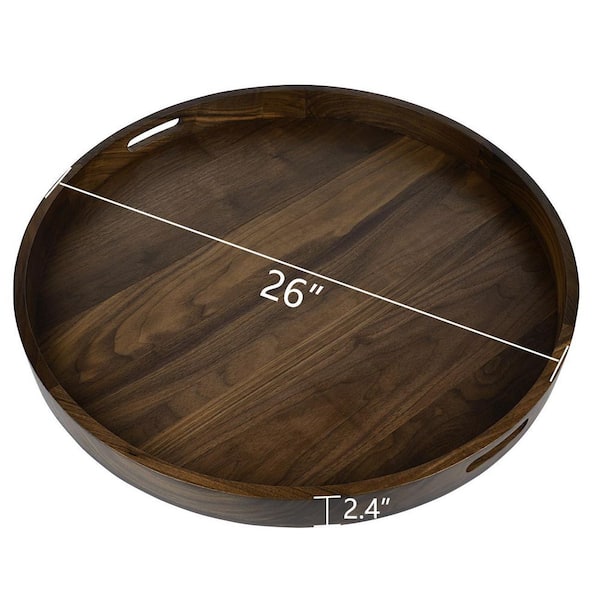 Beautiful Round Wood Plank Serving sold Tray