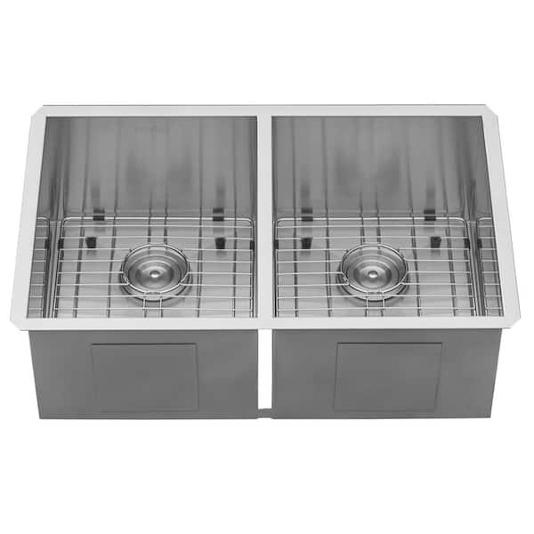 Ruvati Undermount Stainless Steel 30 in. 16-Gauge 50/50 Double Bowl Kitchen Sink