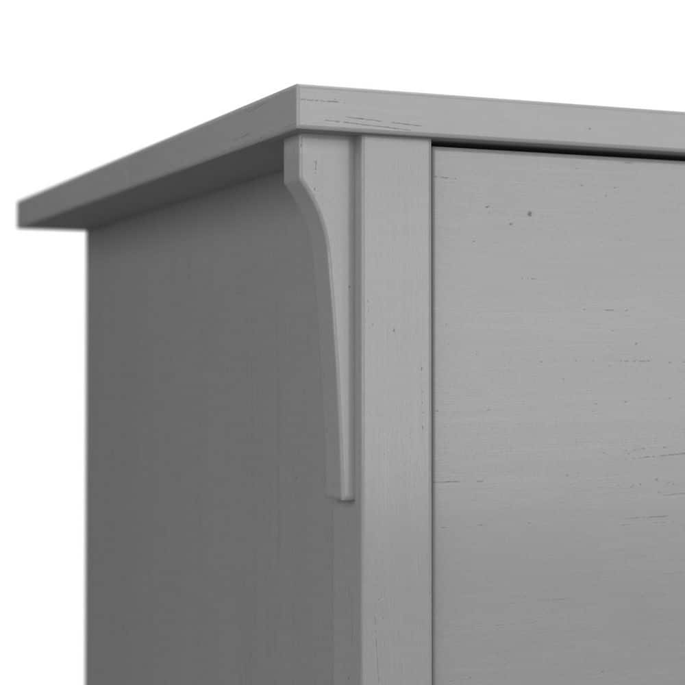 Cape Cod Gray Mission Style Accent Cupboard with Adjustable Shelving