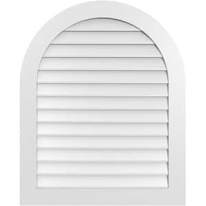 34" x 42" Round Top Surface Mount PVC Gable Vent: Non-Functional with Standard Frame