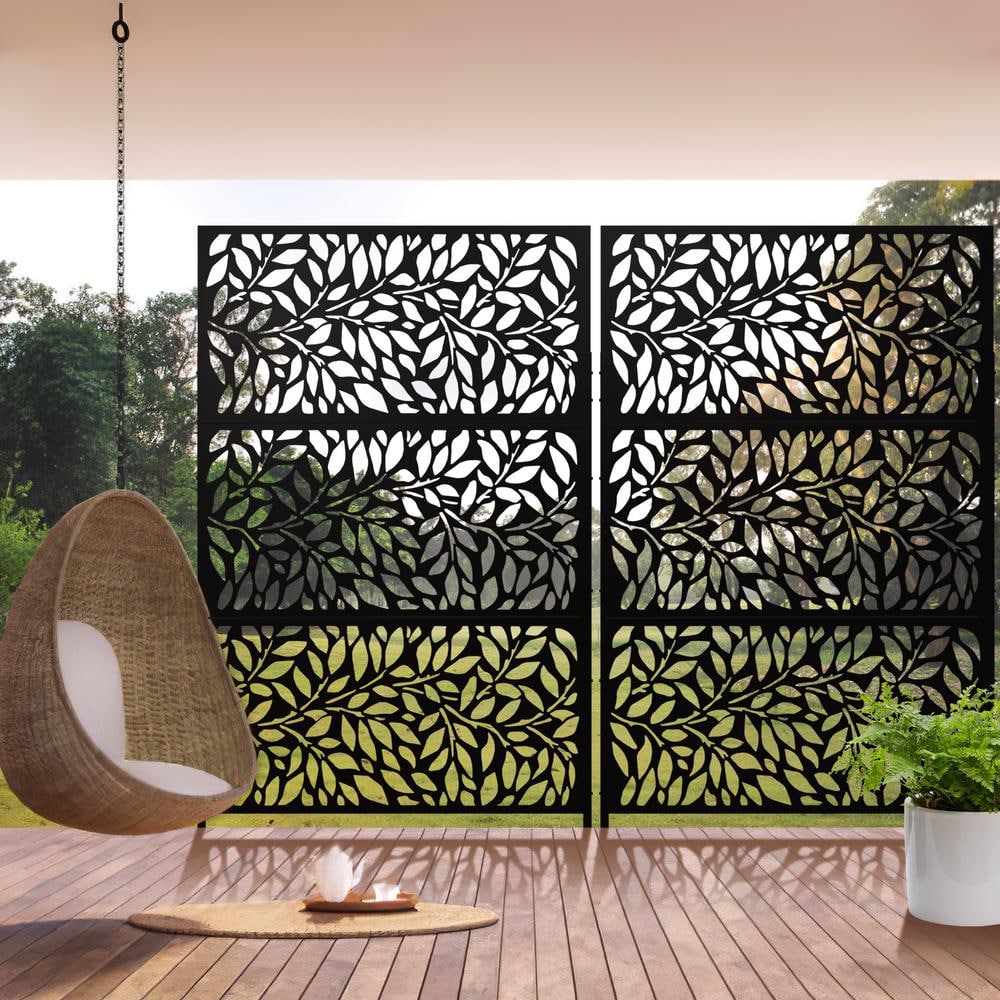 Dovelina 72 in. Galvanized Metal Outdoor Privacy Screens Garden