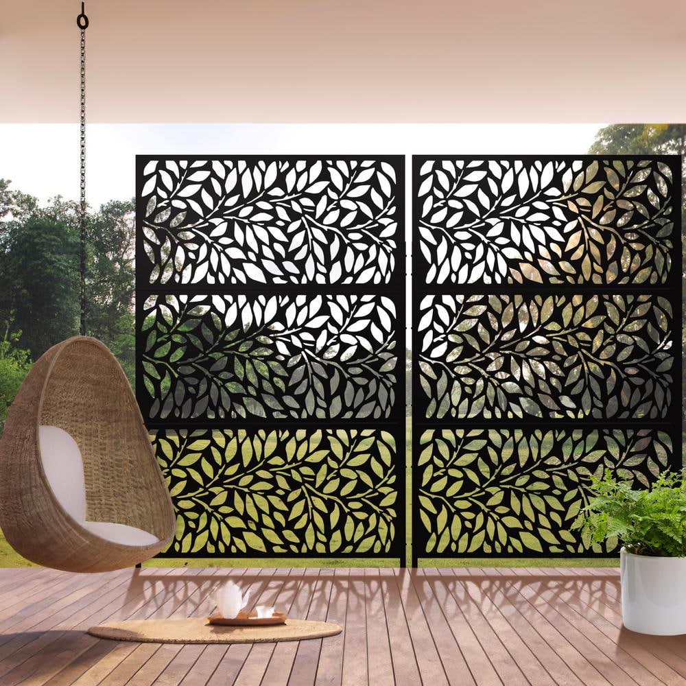 72 in. Galvanized Metal Outdoor Privacy Screens Garden Outdoor Fence ...