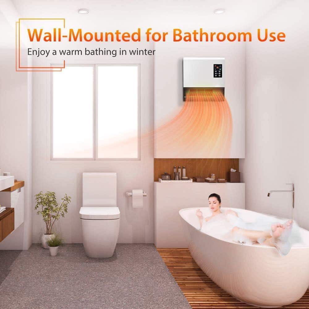 White 1500W Infrared Convection Portable Heater with Remote