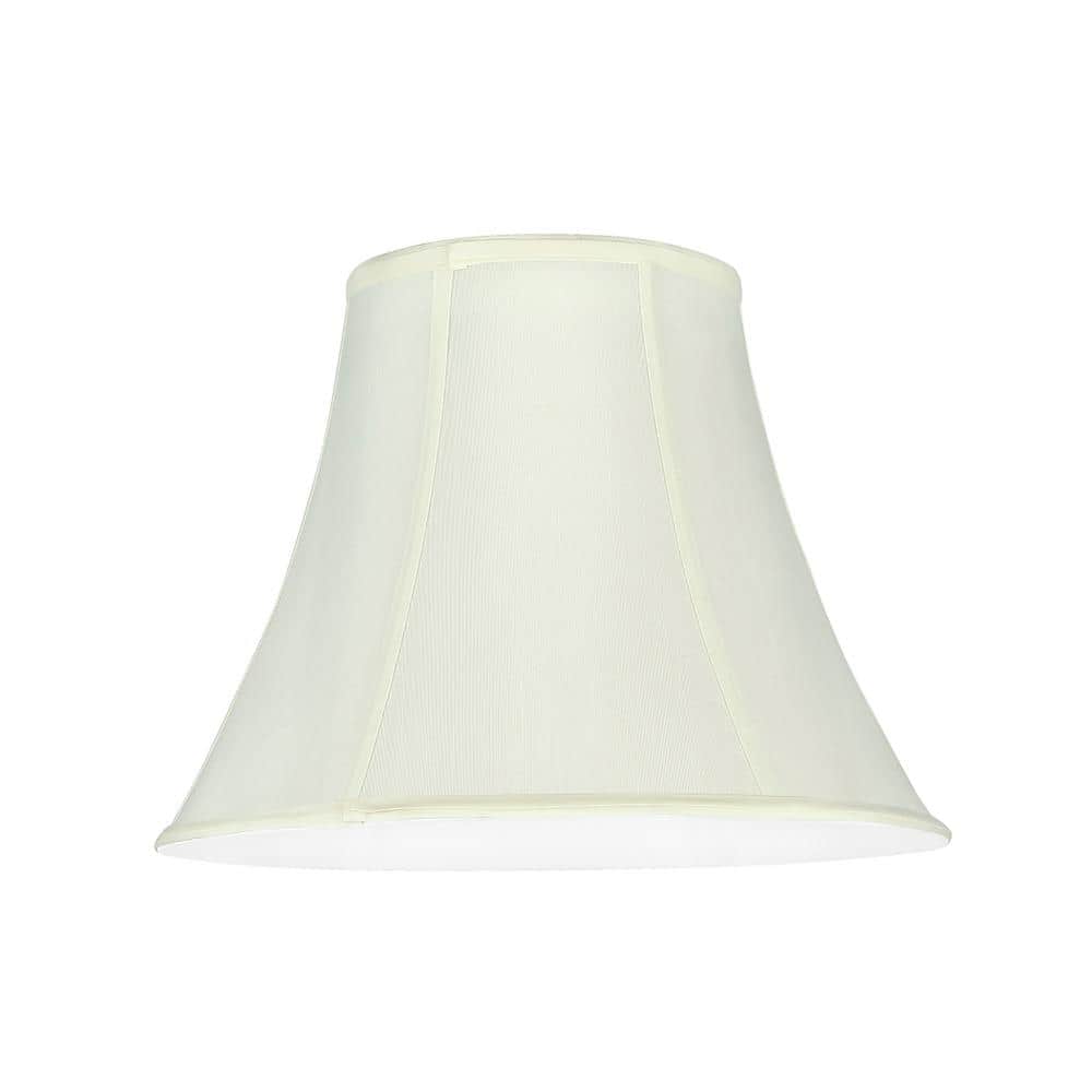 Off-White Faux Silk Bell Shape UNO Lamp Shade, 14" Wide